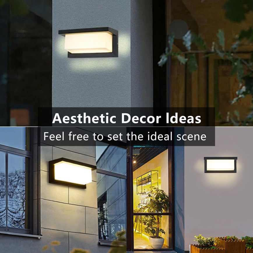 Brilagi - LED RGBW Dimmable Outdoor Wall Light BRICKY 1xE27/9W/230V 2700-6500K IP54 black