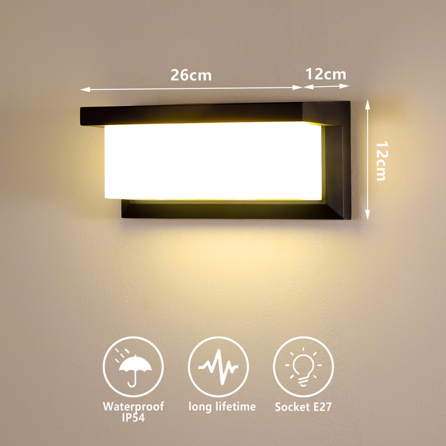 Brilagi - LED RGBW Dimmable Outdoor Wall Light BRICKY 1xE27/9W/230V 2700-6500K IP54 black