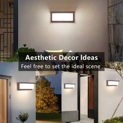 Brilagi - LED RGBW Dimmable Outdoor Wall Light BRICKY 1xE27/9W/230V 2700-6500K IP54 brown