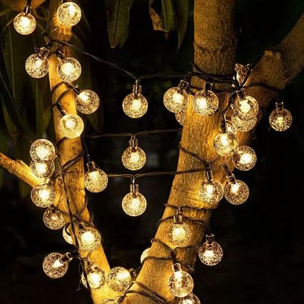 Brilagi - BUBBLE Solar LED Decorative String, 200 LEDs / 8 Modes, 20 m, IP65, Warm White, 800 mAh