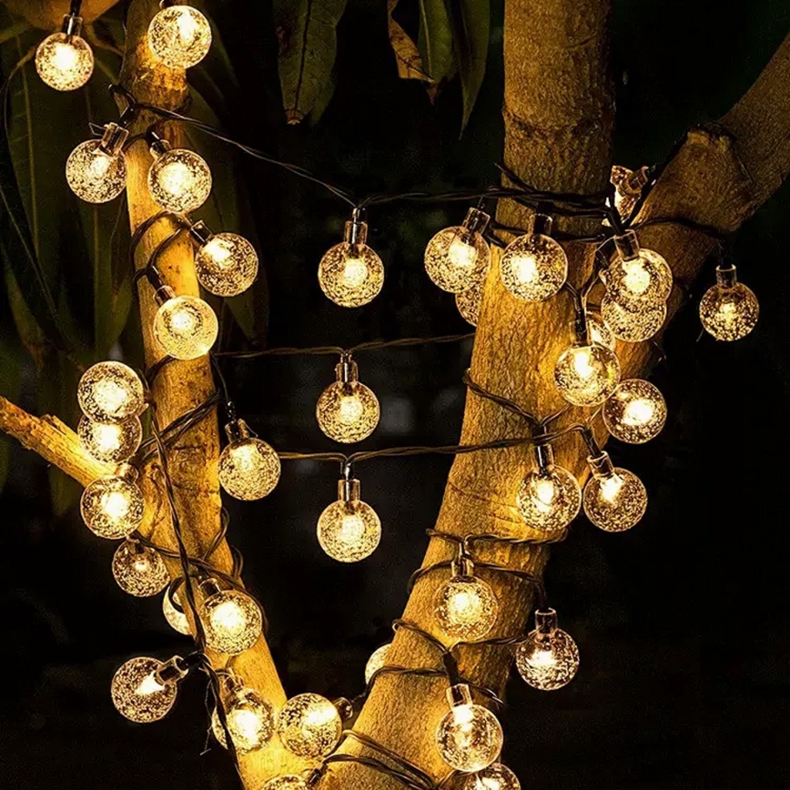 Brilagi - LED Solar Decorative String Lights BUBBLE 300 LEDs / 8 Modes, 30 m, IP65, Warm White, 500 mAh