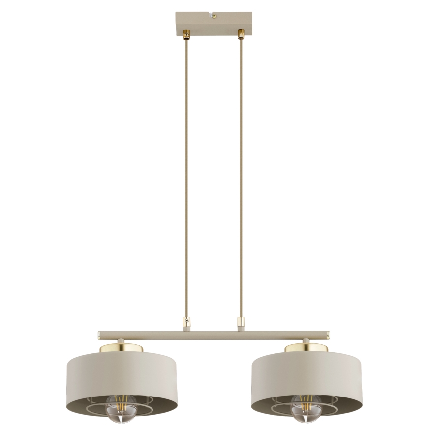 Brilagi - Cable-Hung Chandelier 2xE27/60W/230V Beige/Gold