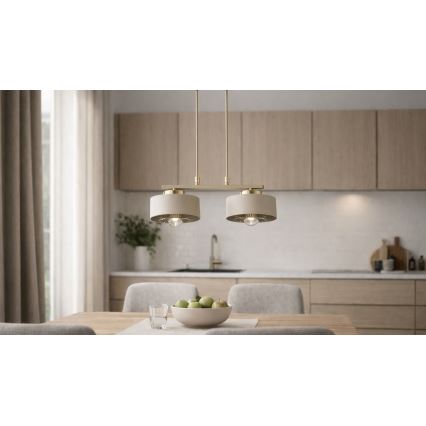 Brilagi - Cable-Hung Chandelier 2xE27/60W/230V Beige/Gold