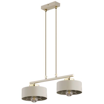 Brilagi - Cable-Hung Chandelier 2xE27/60W/230V Beige/Gold