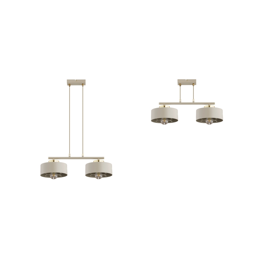 Brilagi - Cable-Hung Chandelier 2xE27/60W/230V Beige/Gold