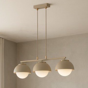 Brilagi - Cable-hung chandelier 3xE27/60W/230V beige/gold