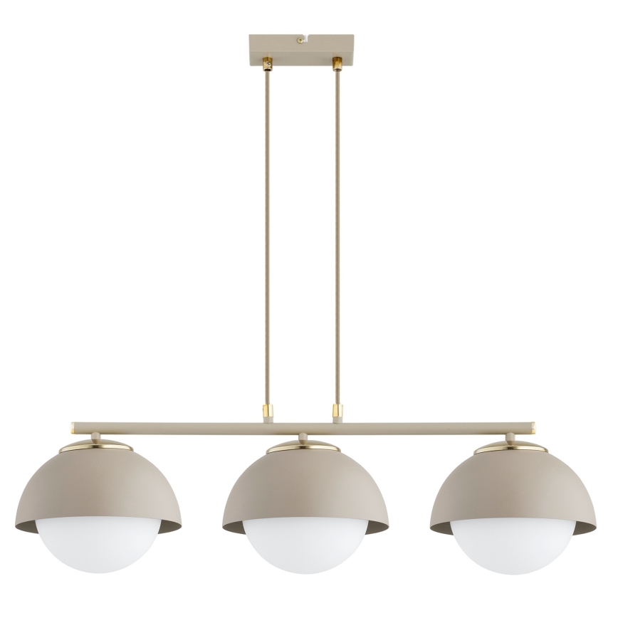 Brilagi - Cable-hung chandelier 3xE27/60W/230V beige/gold