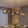Brilagi - Cable-hung chandelier 6xE27/60W/230V black/smoky gray