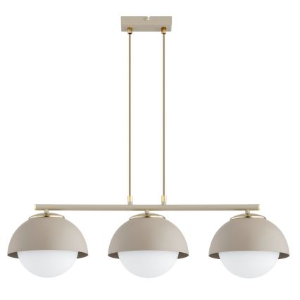 Brilagi - Cable-hung chandelier COSMO 3xE27/60W/230V beige/gold