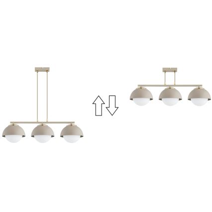 Brilagi - Cable-hung chandelier COSMO 3xE27/60W/230V beige/gold