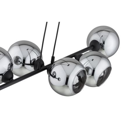 Brilagi - Cable-hung chandelier DIOR 6xE27/60W/230V black/smoky gray