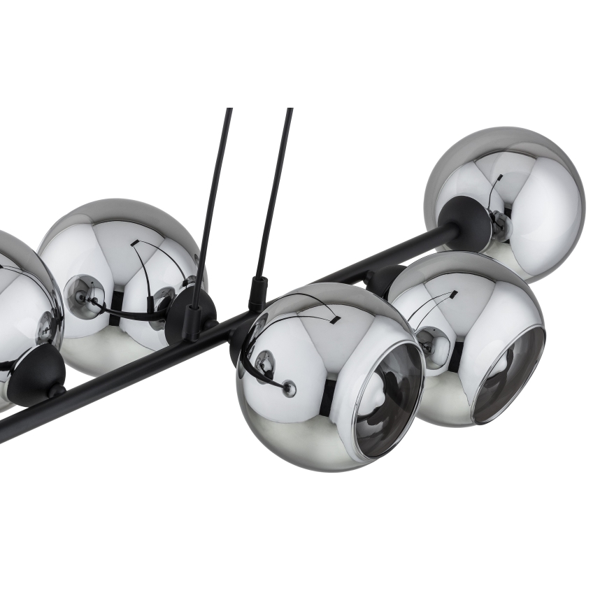 Brilagi - Cable-hung chandelier DIOR 6xE27/60W/230V black/smoky gray