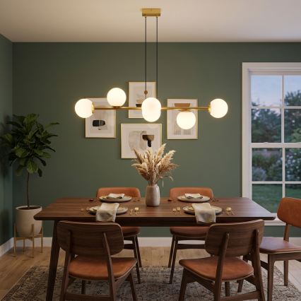 Brilagi - Cable-hung chandelier MALONY 6xE14/20W/230V gold