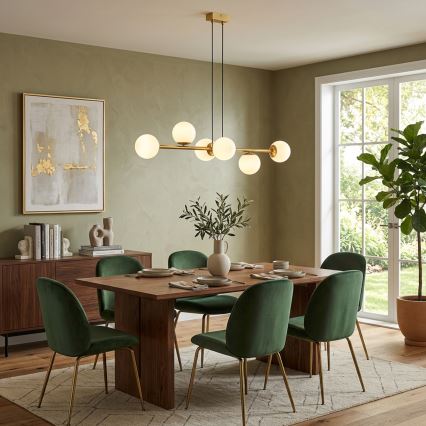 Brilagi - Cable-hung chandelier MALONY 6xE14/20W/230V gold