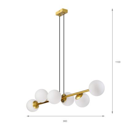Brilagi - Cable-hung chandelier MALONY 6xE14/20W/230V gold