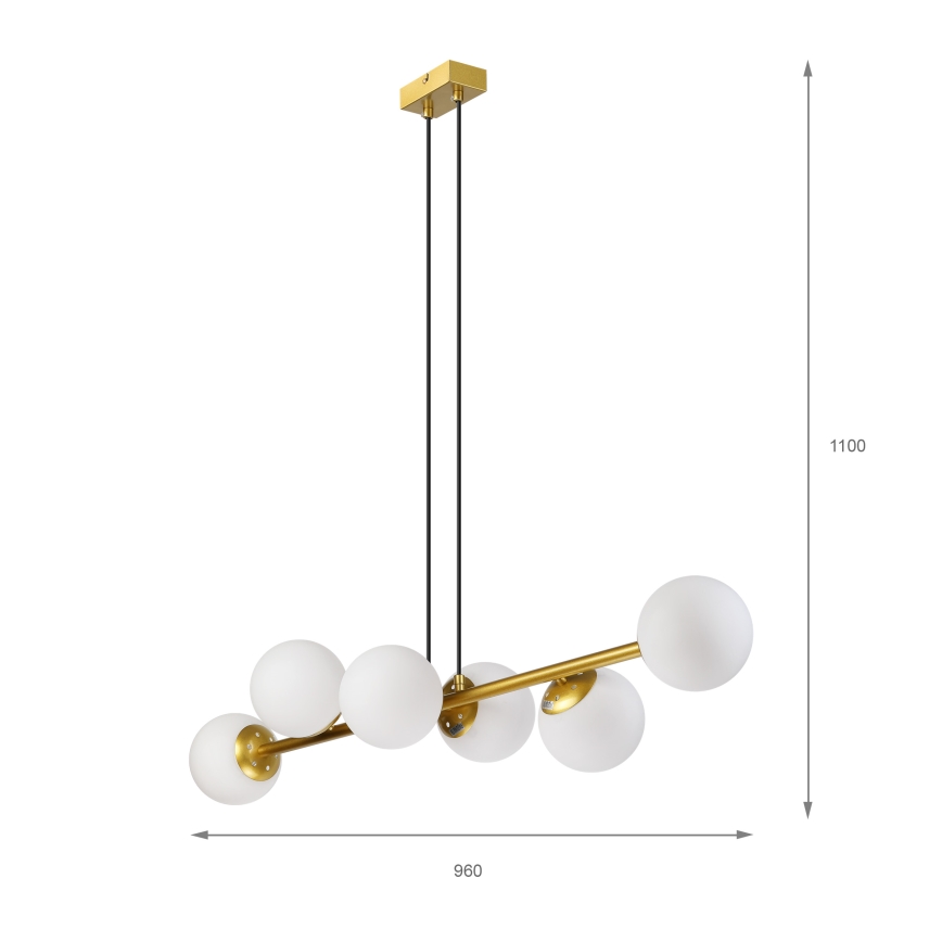 Brilagi - Cable-hung chandelier MALONY 6xE14/20W/230V gold