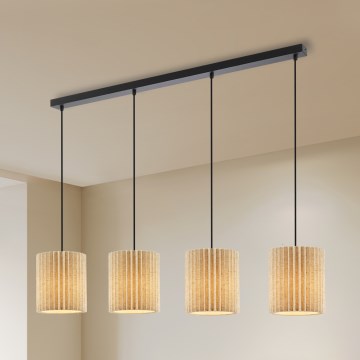 Brilagi - Cable-hung chandelier NORDIC WAVE 4xE27/15W/230V linen/black