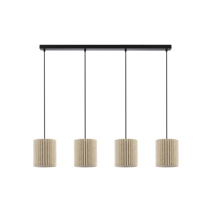 Brilagi - Cable-hung chandelier NORDIC WAVE 4xE27/15W/230V linen/black