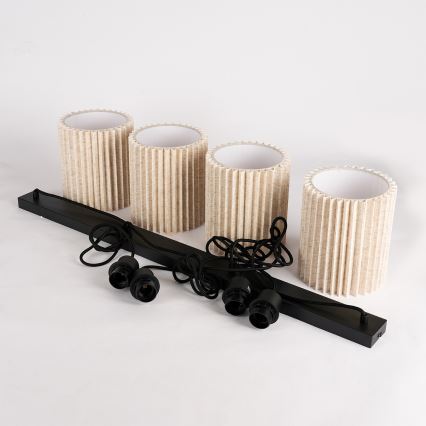 Brilagi - Cable-hung chandelier NORDIC WAVE 4xE27/15W/230V linen/black