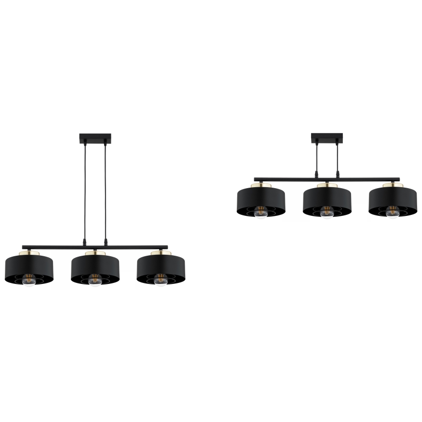 Brilagi - Cable-hung pendant lamp 3x E27/60W/230V Black/Gold