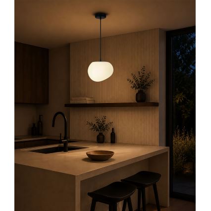 BRILAGI - Cable-hung pendant lamp PEBBLES 1xE27/40W/230V Ø 20 cm black