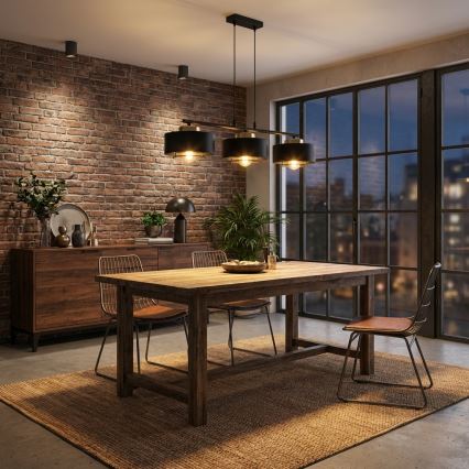 Brilagi - Cable-hung pendant lamp SPRING 3x E27/60W/230V Black/Gold