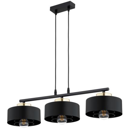 Brilagi - Cable-hung pendant lamp SPRING 3x E27/60W/230V Black/Gold