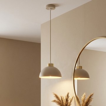 Brilagi - Cable-hung pendant light 1xE27/60W/230V Ø 18 cm beige/gold