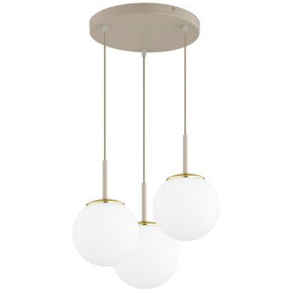Brilagi - Cable-hung pendant light, 3x E27/60W/230V, Beige/Gold
