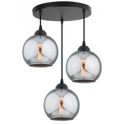 Brilagi - Cable-hung pendant light 3xE27/60W/230V black/smoked gray