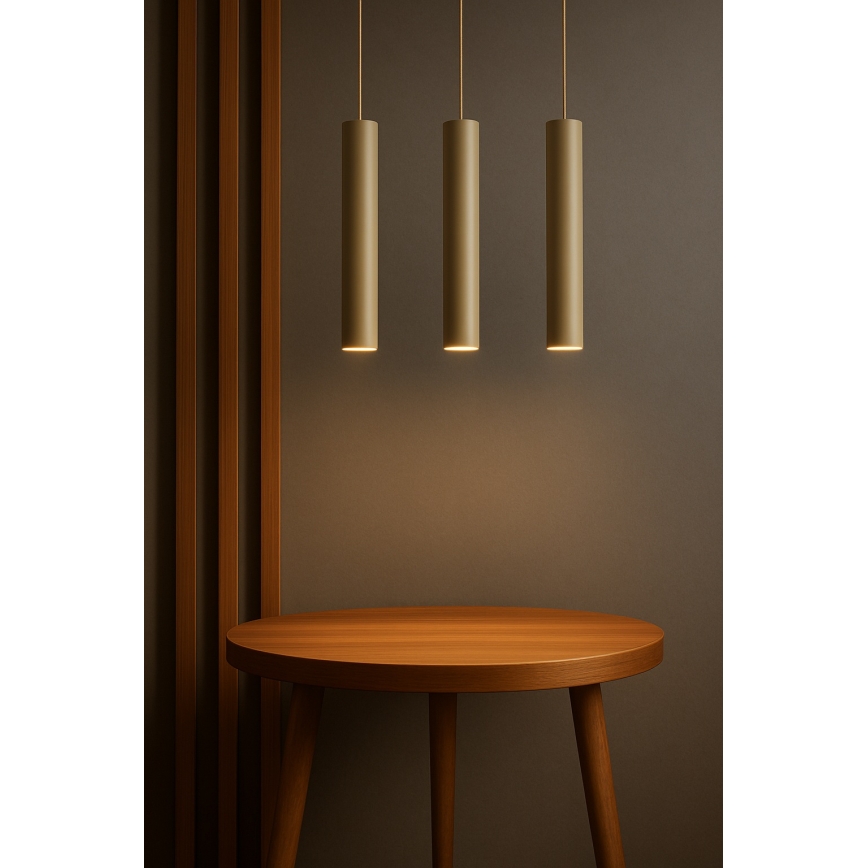 Brilagi - Cable-hung pendant light 3xGU10/15W/230V beige/gold