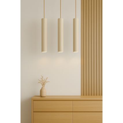 Brilagi - Cable-hung pendant light 3xGU10/15W/230V beige/gold
