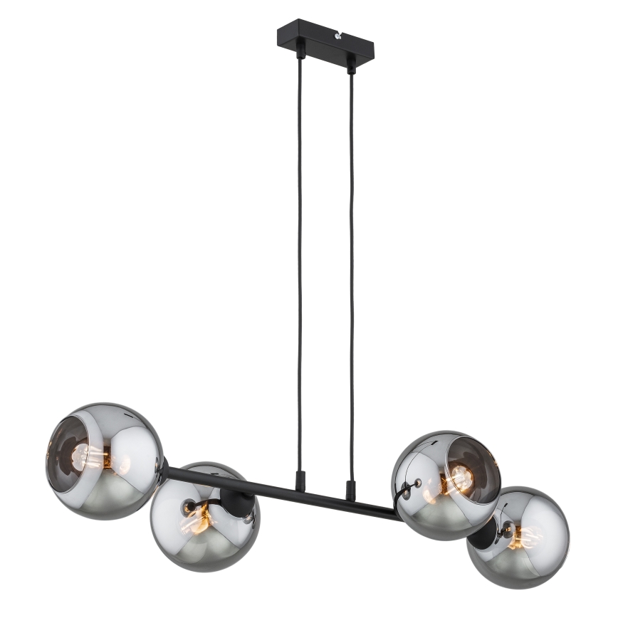 Brilagi - Cable-hung pendant light 4xE27/60W/230V Black/Smoked Grey
