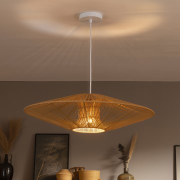 Brilagi - Cable-hung Pendant Light CERIA BOHO 1xE27/40W/230V diam. 70 cm white/brown