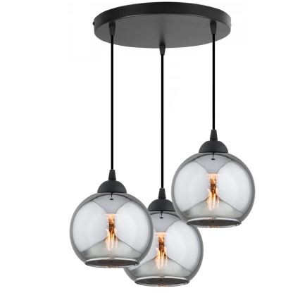 Brilagi - Cable-hung pendant light DIOR 3xE27/60W/230V black/smoked gray