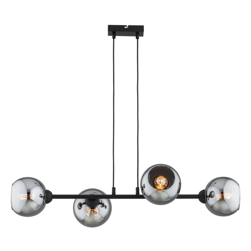 Brilagi - Cable-hung pendant light DIOR 4xE27/60W/230V Black/Smoked Grey