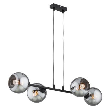 Brilagi - Cable-hung pendant light DIOR 4xE27/60W/230V Black/Smoked Grey