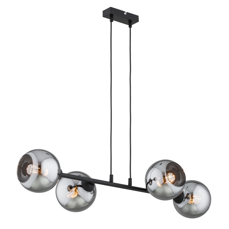 Brilagi - Cable-hung pendant light DIOR 4xE27/60W/230V Black/Smoked Grey
