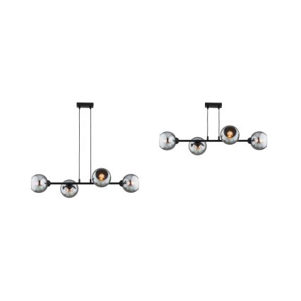 Brilagi - Cable-hung pendant light DIOR 4xE27/60W/230V Black/Smoked Grey