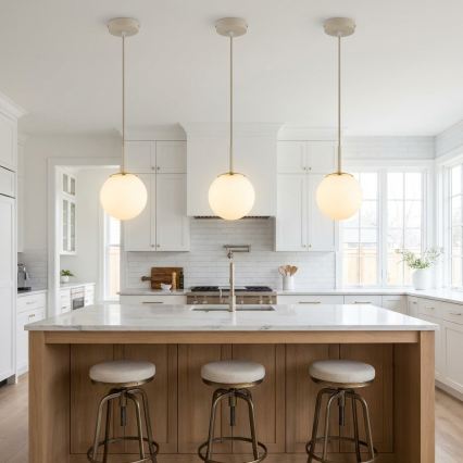 Brilagi - Cable-hung pendant light MILO ECRU 1xE27/60W/230V beige/gold