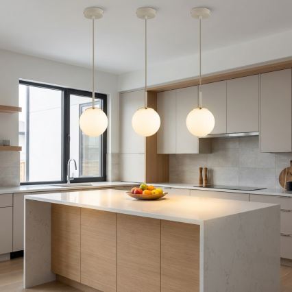 Brilagi - Cable-hung pendant light MILO ECRU 1xE27/60W/230V beige/gold