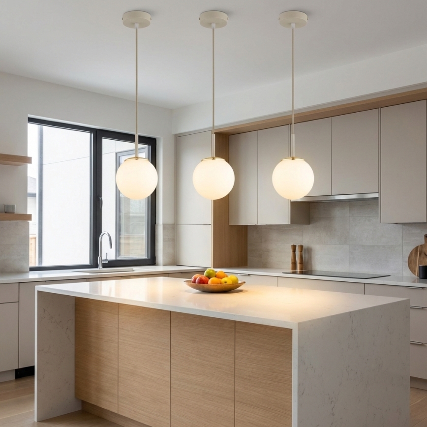 Brilagi - Cable-hung pendant light MILO ECRU 1xE27/60W/230V beige/gold