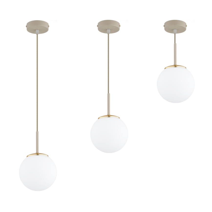 Brilagi - Cable-hung pendant light MILO ECRU 1xE27/60W/230V beige/gold