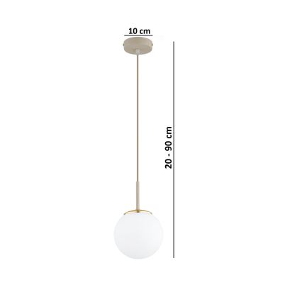 Brilagi - Cable-hung pendant light MILO ECRU 1xE27/60W/230V beige/gold