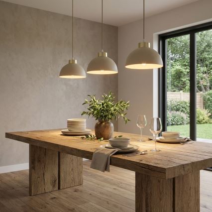 Brilagi - Cable-hung pendant light MOON 1xE27/60W/230V Ø 18 cm beige/gold