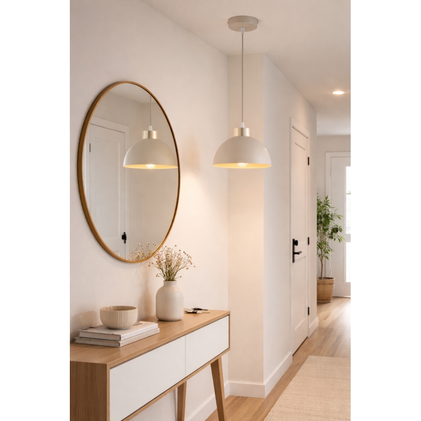 Brilagi - Cable-hung pendant light MOON 1xE27/60W/230V Ø 18 cm beige/gold