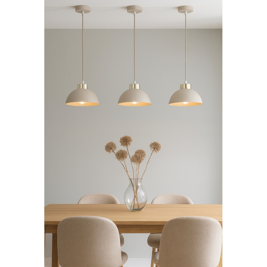 Brilagi - Cable-hung pendant light MOON 1xE27/60W/230V Ø 18 cm beige/gold