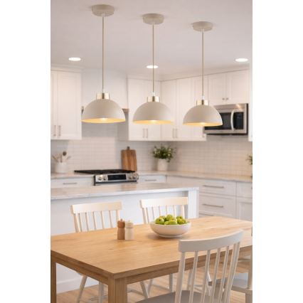 Brilagi - Cable-hung pendant light MOON 1xE27/60W/230V Ø 18 cm beige/gold