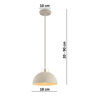 Brilagi - Cable-hung pendant light MOON 1xE27/60W/230V Ø 18 cm beige/gold