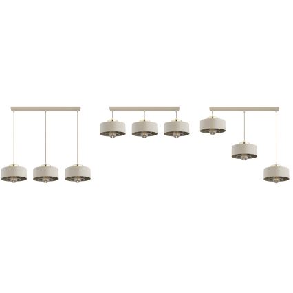 Brilagi - Cable-hung pendant light SPRING 3xE27/60W/230V beige/gold